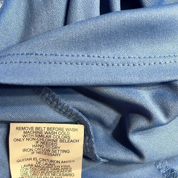 Coastal cowgirl white ,blue belted cap sleeve dress with crochet top and chevron - Picture 14 of 14